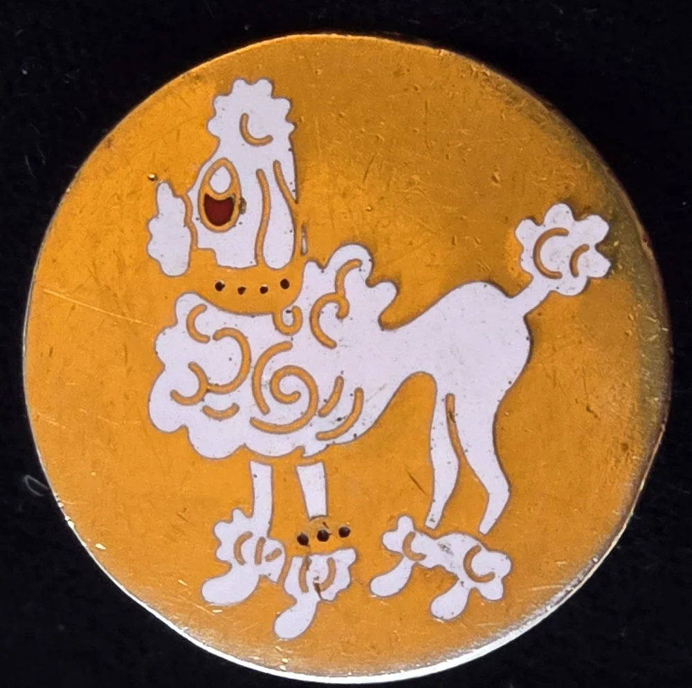 Vintage Mid-century White Enamel Poodle Cufflinks 1960s Kitsch